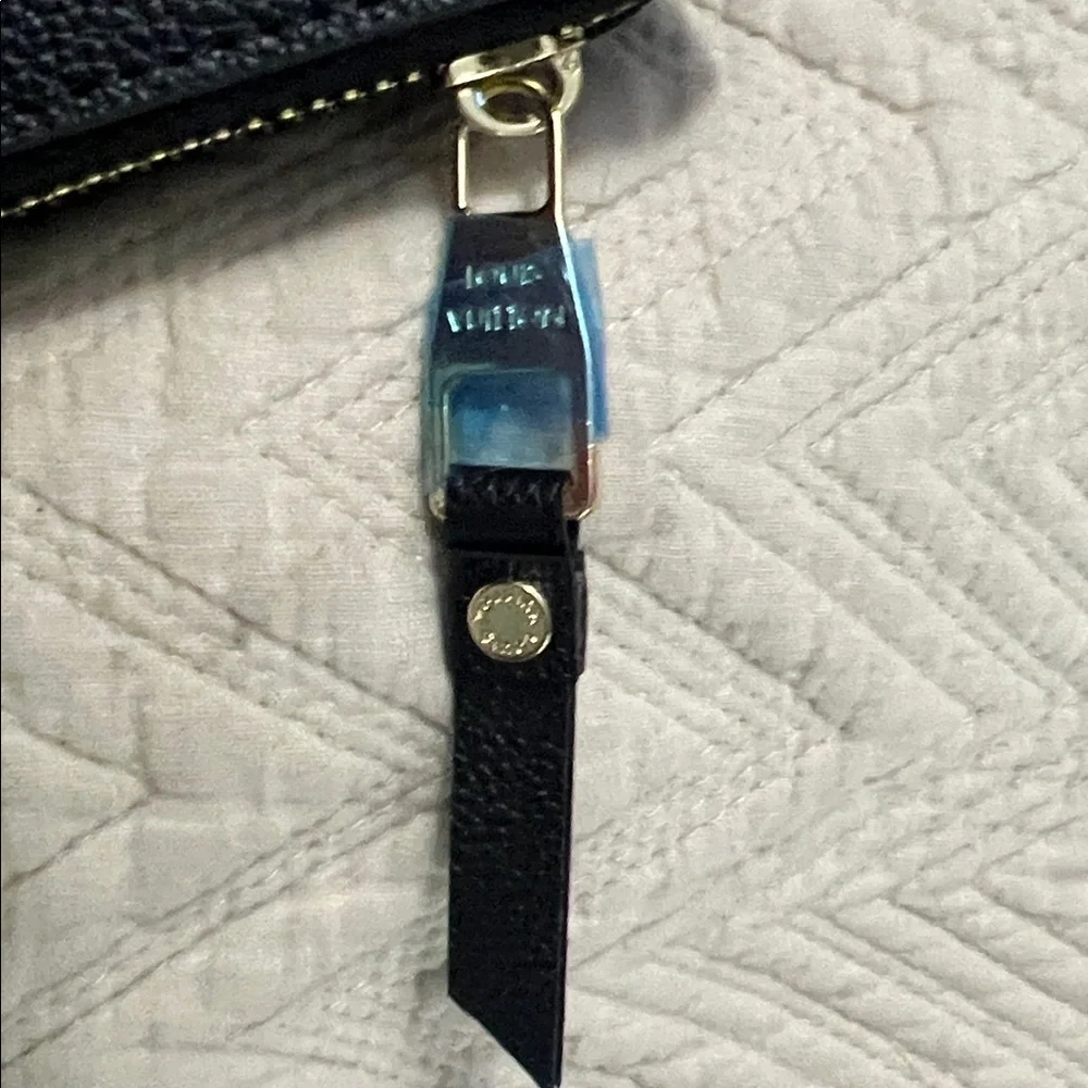 NIB Louis Vuitton Zippy Black Wallet with White Monogram Accents - Picture 6 of 16